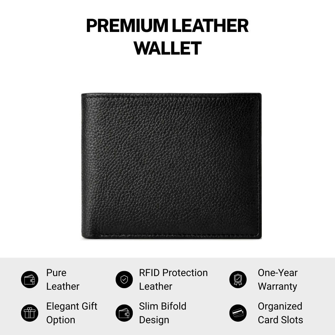 Retro Black Bi-Fold Men Wallet