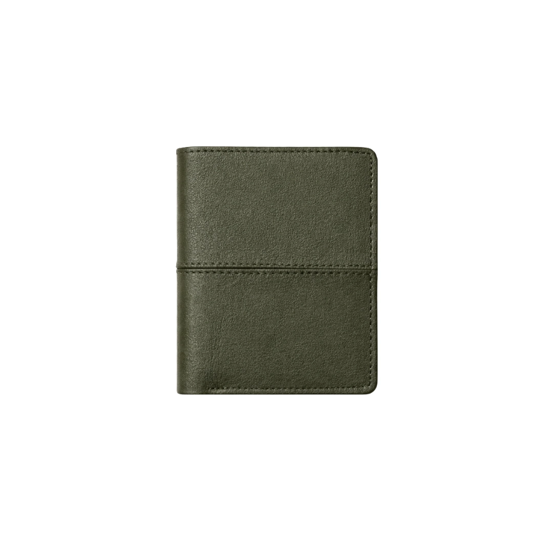 Compact Green L Shape Bi-Fold Men Wallet