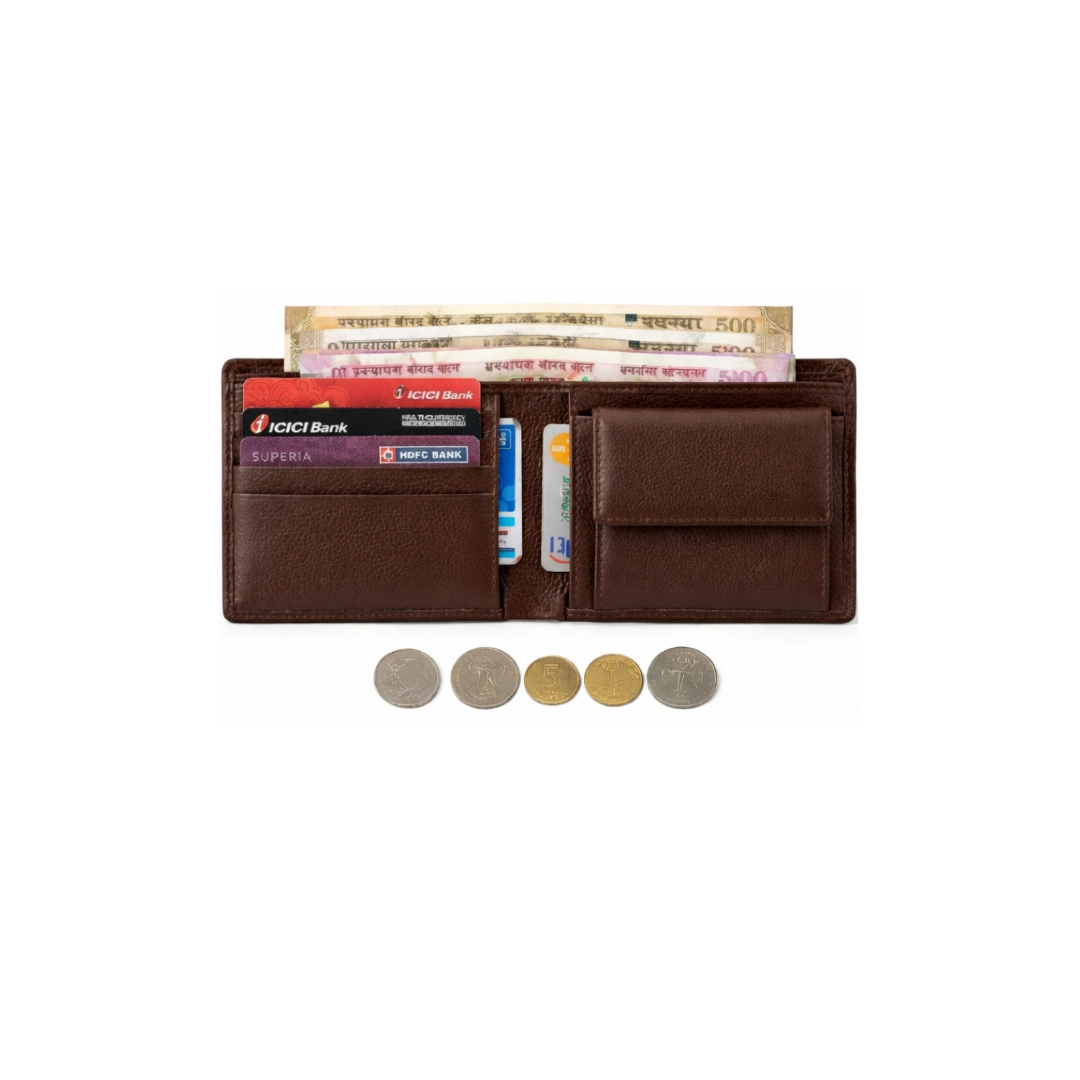 Classic Brown Bi-Fold Men Wallet