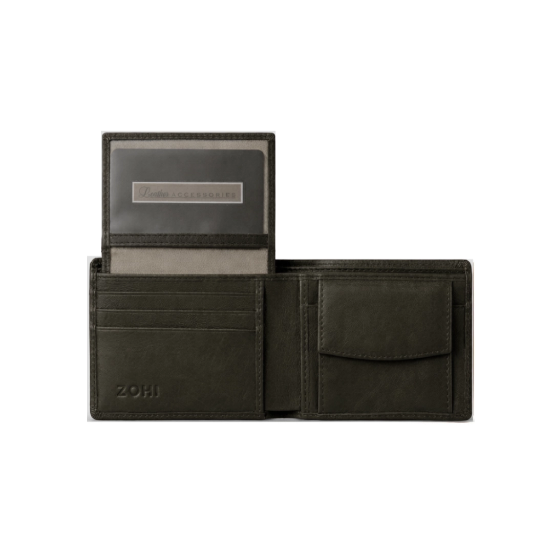 Retro Olive Green Bi-Fold Men Wallet