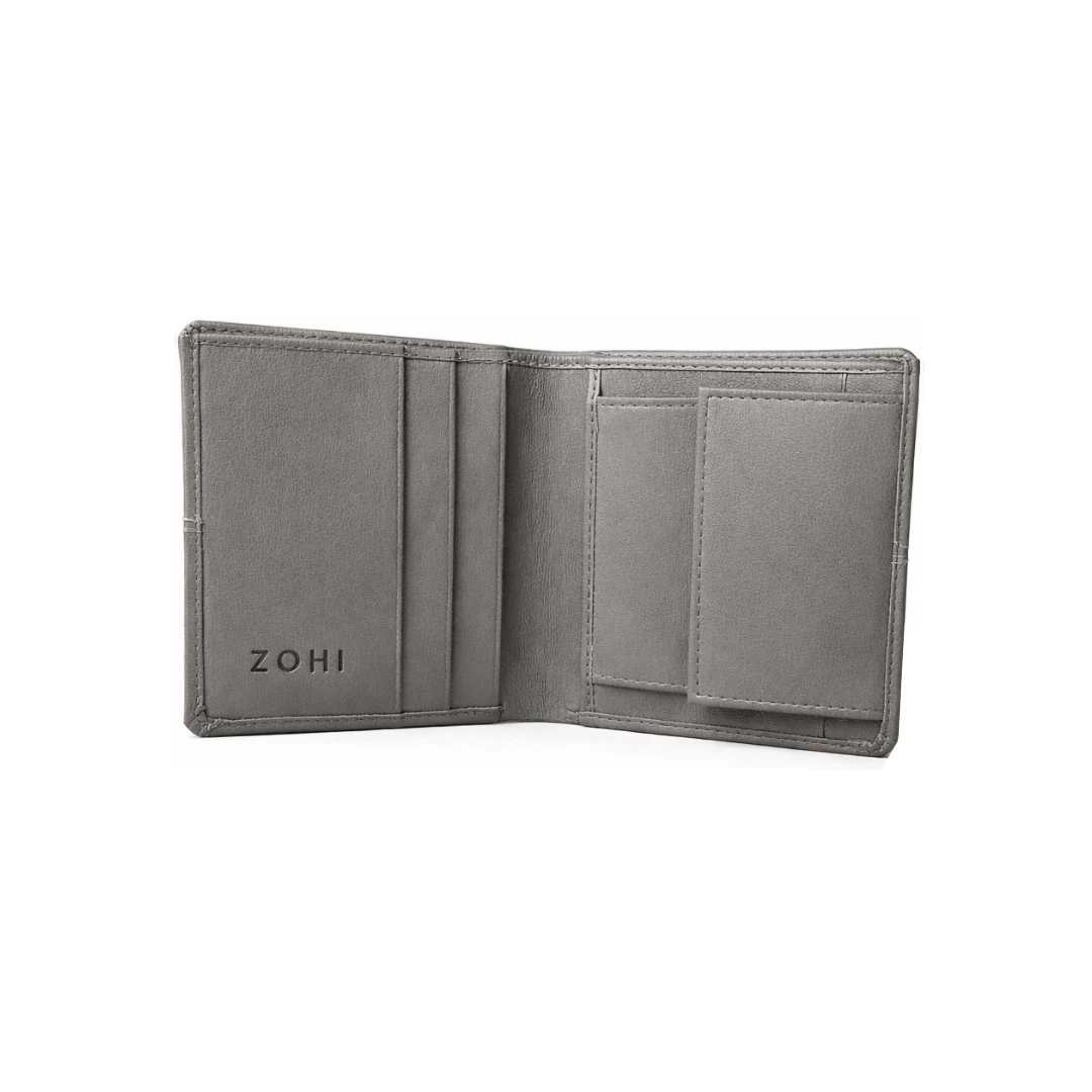 Compact Grey L Shape Bi-Fold Men Wallet