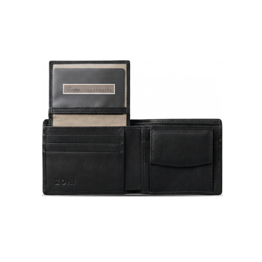 Retro Black Bi-Fold Men Wallet