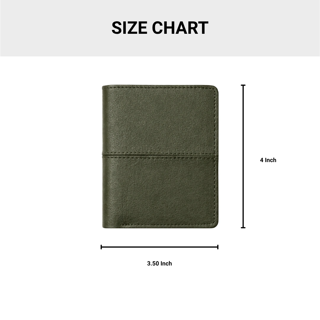 Compact Green L Shape Bi-Fold Men Wallet