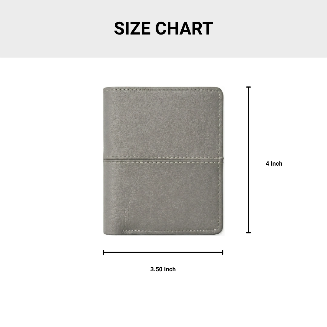 Compact Grey L Shape Bi-Fold Men Wallet