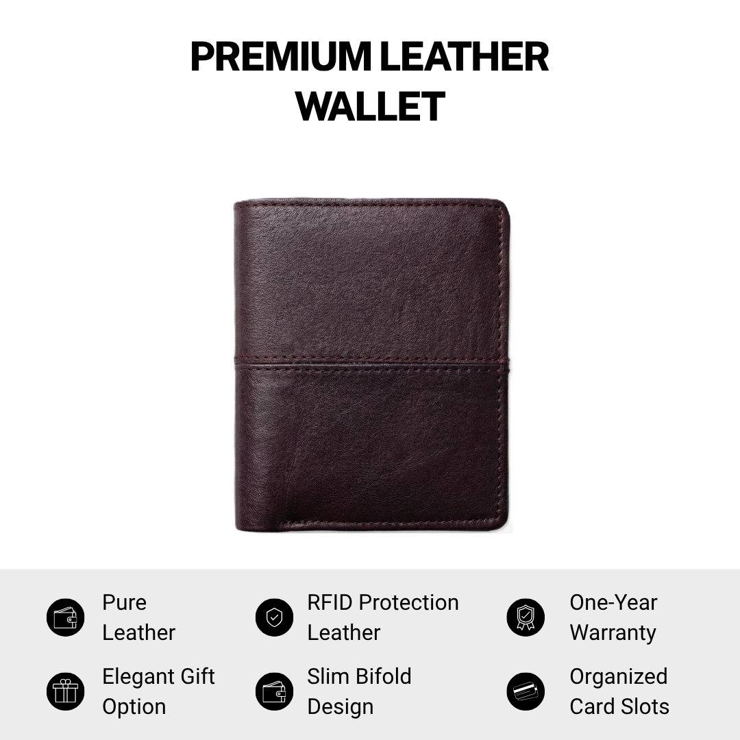 Compact Dark Purple L Shape Bi-Fold Men Wallet
