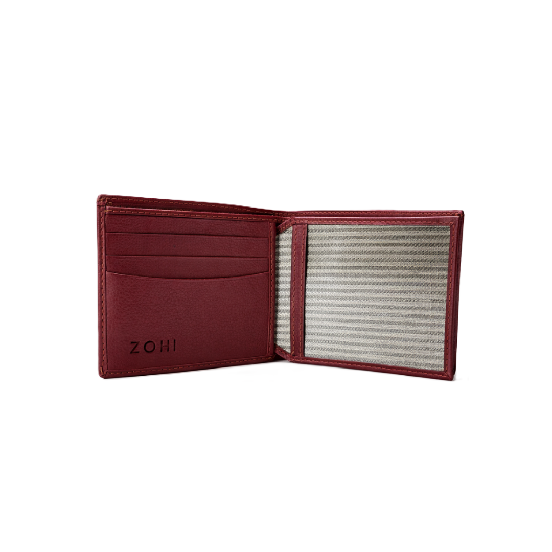Retro Cherry Red Bi-Fold Men Wallet