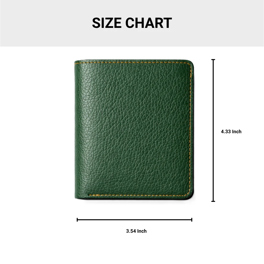 Versatile Green L Shape Bi-Fold Men Wallet