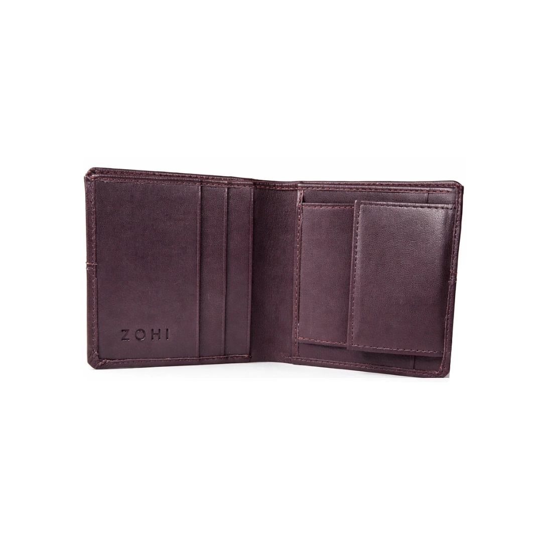 Compact Dark Purple L Shape Bi-Fold Men Wallet