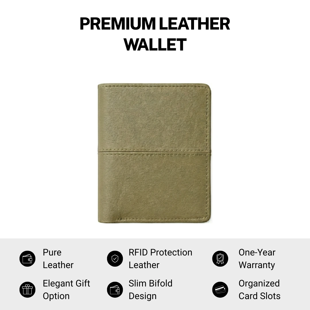 Compact Pastel Green L Shape Bi-Fold Men Wallet