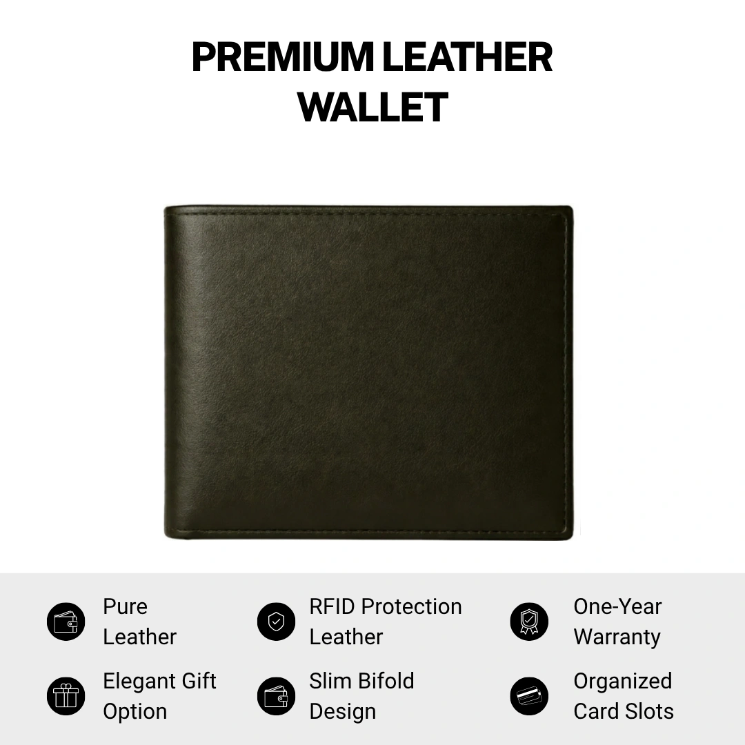Retro Olive Green Bi-Fold Men Wallet