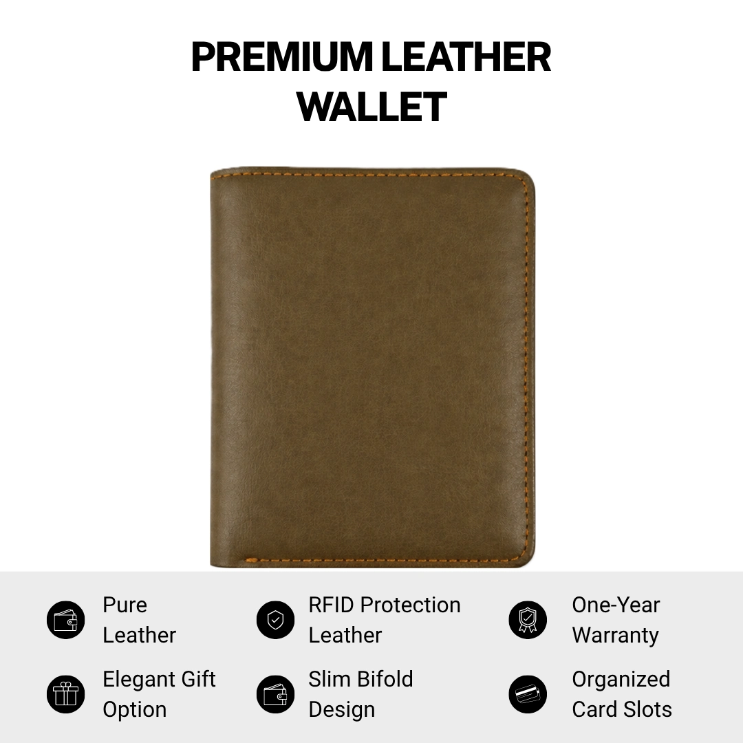 Versatile Brown L Shape Bi-Fold Men Wallet