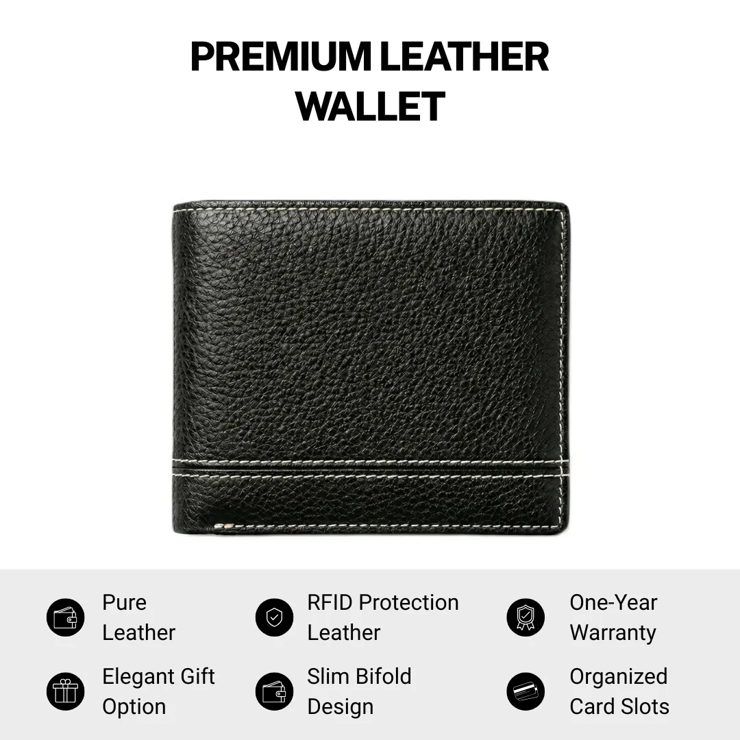 Slim Black Men Leather Wallet