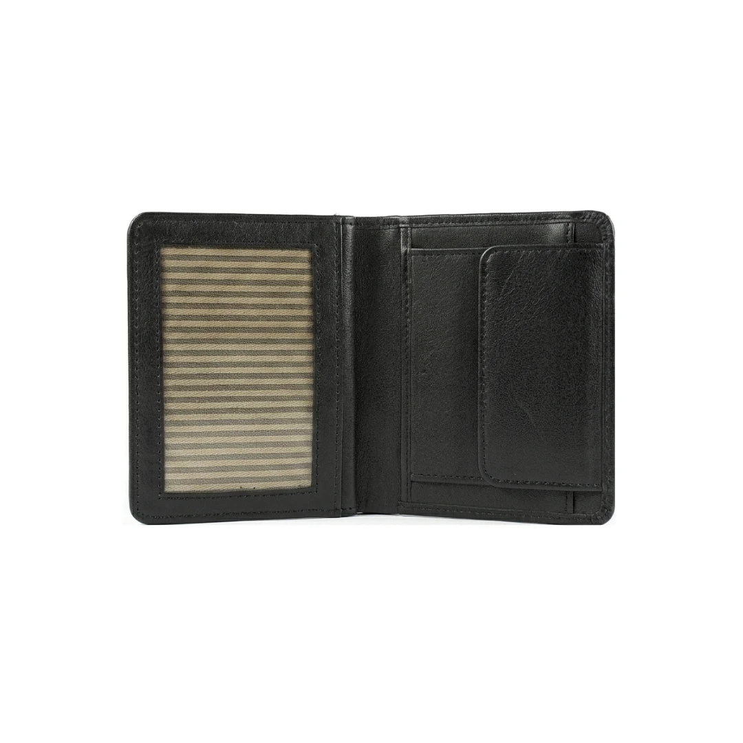 Versatile Black L Shape Bi-Fold Men Wallet