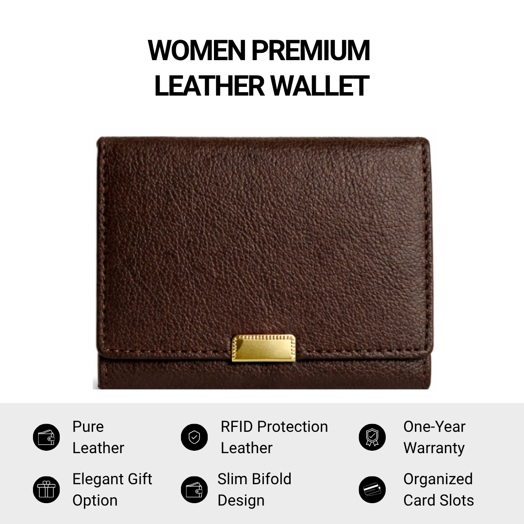 Retro Women’s Dark Brown Leather Wallet
