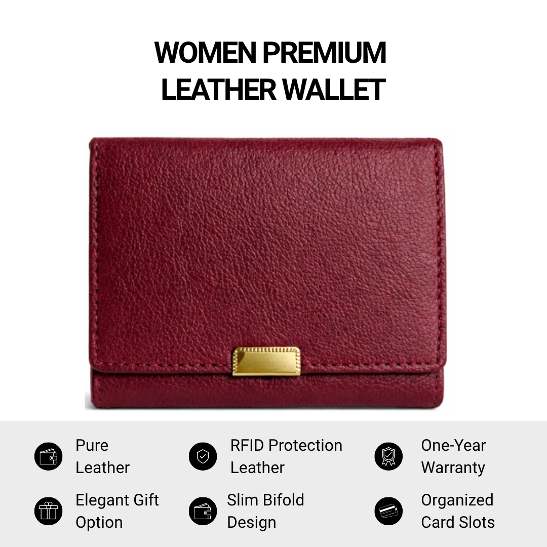 Retro Women’s Maroon Leather Wallet
