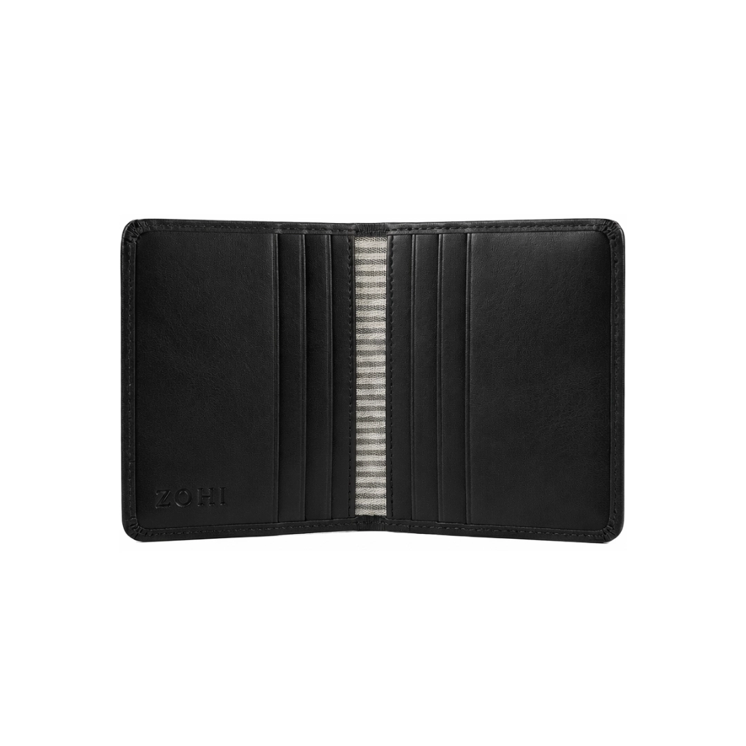 Versatile Black L Shape Bi-Fold Men Wallet
